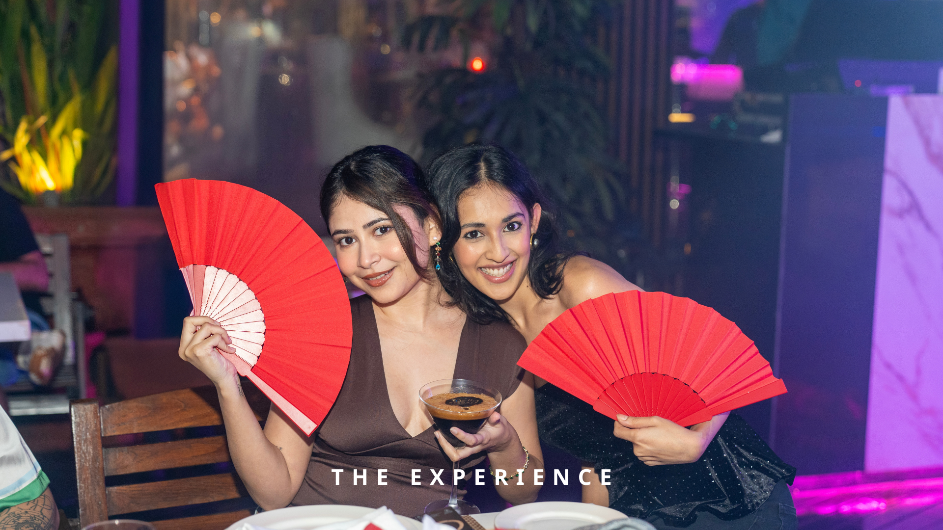 Dining & Cocktails with Red Fans