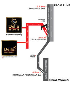 Route/map to della resorts