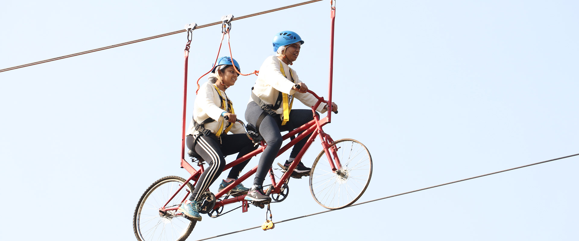 cycling on a rope