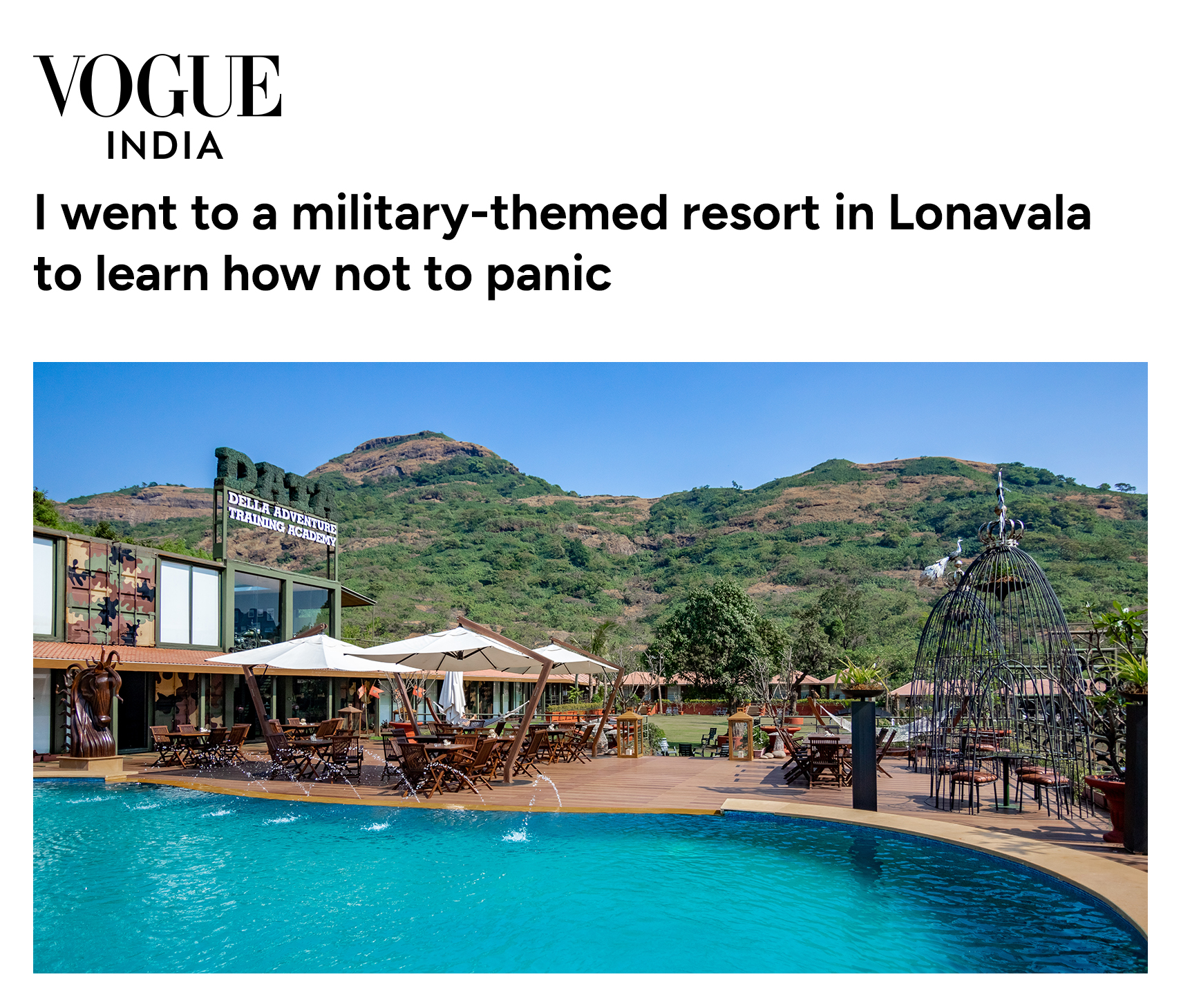 I went to a military-themed resort in Lonavala to learn how not to panic