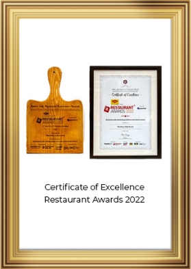 Certificate of excellence restaurant award 2022